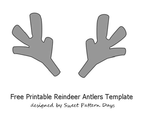 printable reindeer antlers template reindeer antlers templates