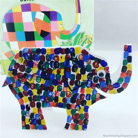 elmer  patchwork elephant craft  joy  sharing