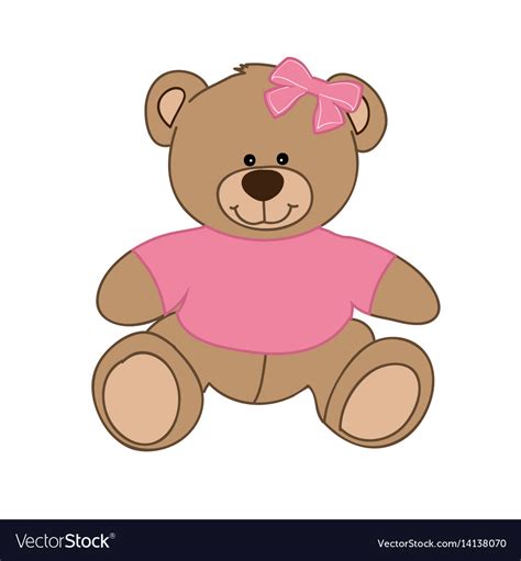 pink bear girl royalty  vector image vectorstock