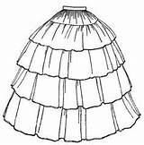 Pattern Skirt Victorian Patterns Ball Gown Skirts Edwardian Walking Dress Dresses Coloring Costumes Bustle Sewing Costume Style Custom Crinoline Hats sketch template