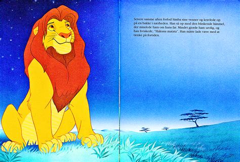 walt disney book scans  lion king  story  simba danish version  lion king