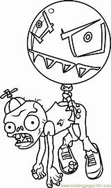 Zombie Coloring Zombies Vs Plants Pages Balloon Printable Chomper Color Coloringpages101 Kids sketch template