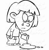 Sad Coloring Girl Cartoon Outline Pages Crying God Drink Clipart Spilled Colorear Gives Food Print Over Para Library Vector Boy sketch template