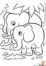 Elephant Coloring Pages Baby Elephants Color Online Printable Method Fun sketch template