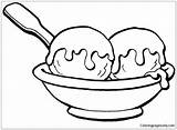 Ice Cream Cup Coloring Pages Food Color sketch template
