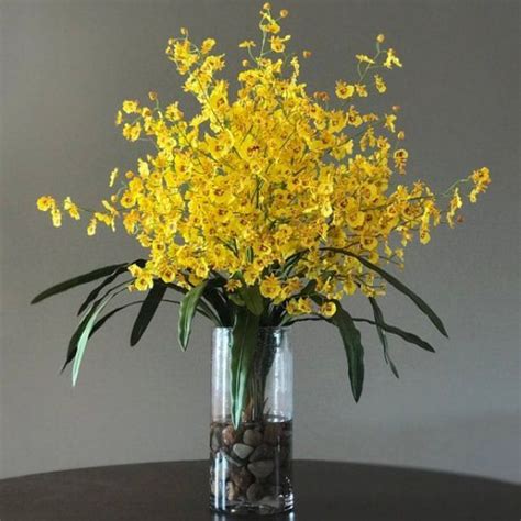Realistic Yellow Oncidium Dancing Lady Orchid For Diy Floral