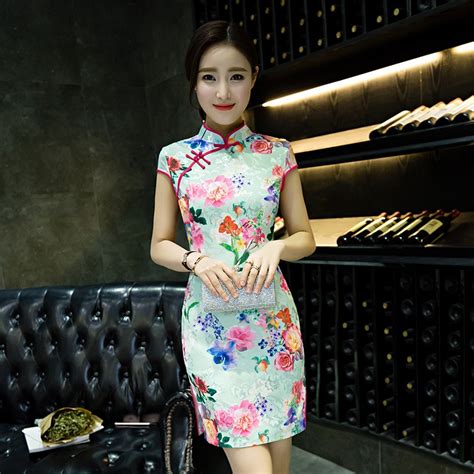 Traditional Chinese Dress Qipao Short Cheongsam Mini Women China
