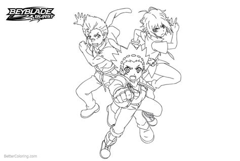 beyblade burst characters coloring pages  printable coloring pages
