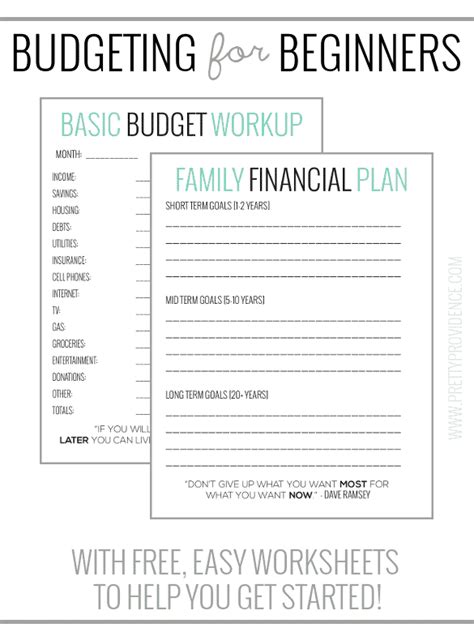 basic budgeting   worksheets    started