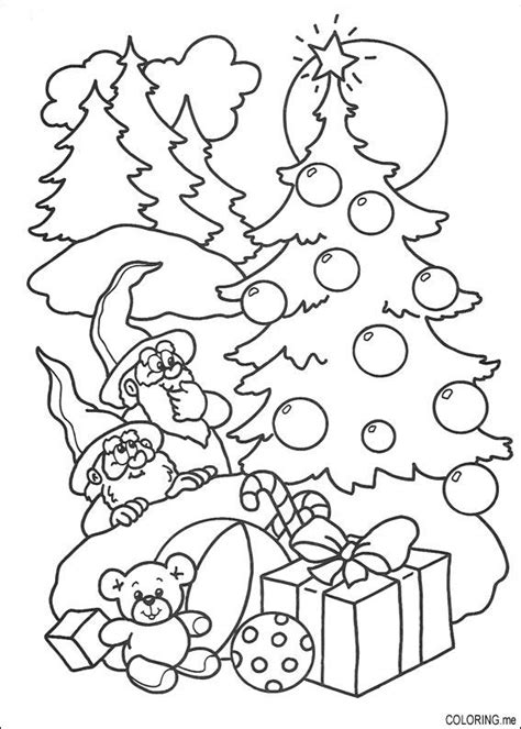 coloring page christmas tree  gift coloringme