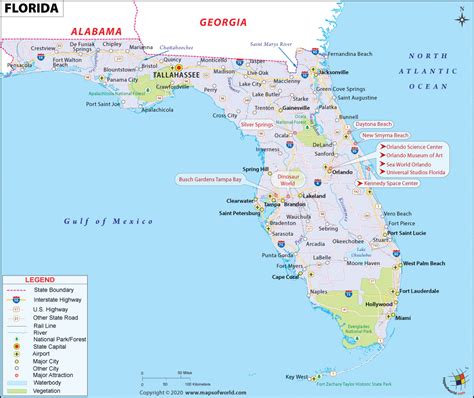 florida map map  florida fl state usa