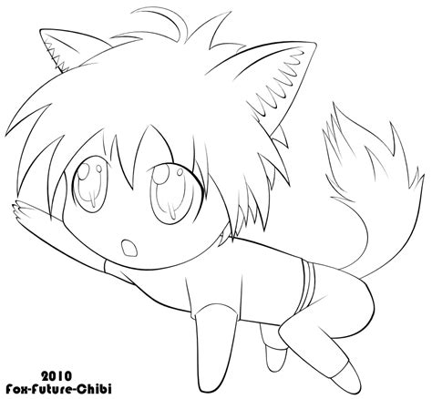 chibi anthro fox coloring coloring pages