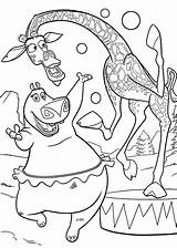 Madagascar Coloring Pages Gloria Kids Printable Disney Print Movie Choose Board Cartoon Fun sketch template