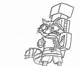 Rocket Raccoon Chibi sketch template