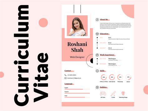 curriculum vitae design  priyanka tala  dribbble