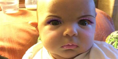 mother puts makeup on her newborn son—and the results are