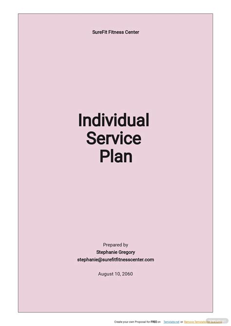 sample  service plan template google docs word apple pages templatenet