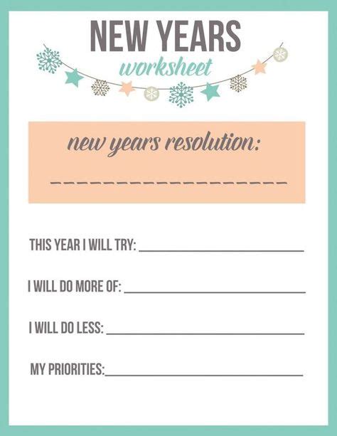 years resolution worksheet printable resolutions du nouvel