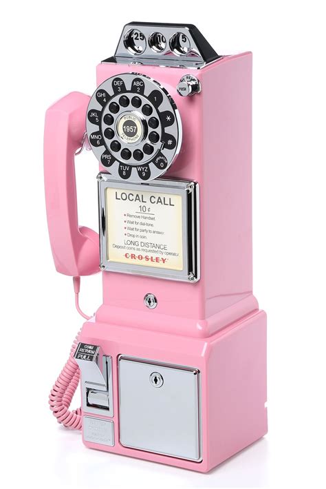 crosley  classic pay phone pink telephone pay phone retro phone