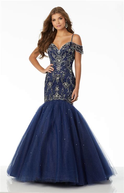 Mori Lee Prom 42031 Off The Shoulder Tulle Mermaid Prom