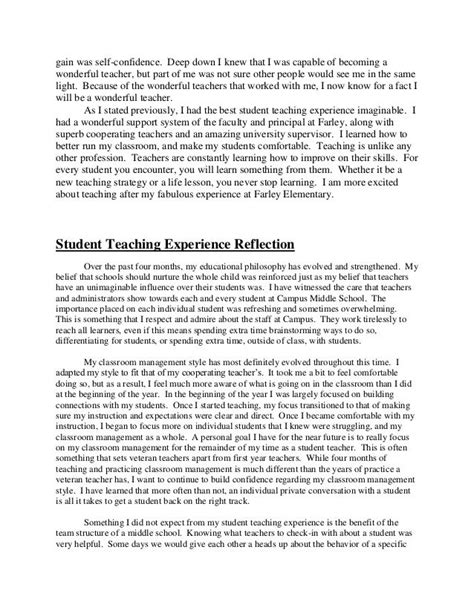 student teaching reflection