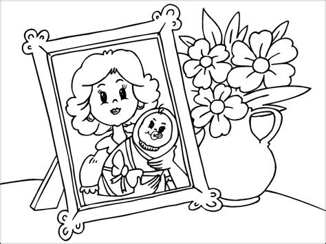 mother  baby coloring page coloring pages