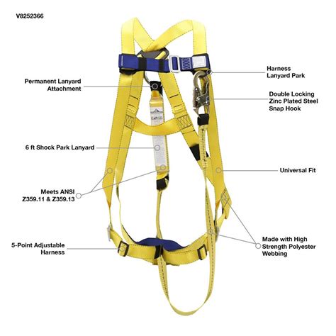 peakworks fall protection  oshaansi compliant safety harness