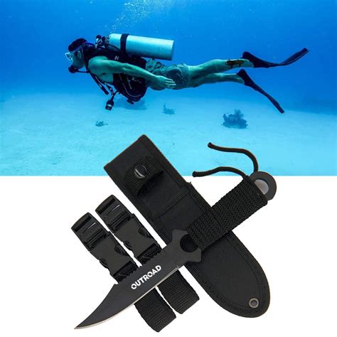 scuba diving knife  spearfishing snorkeling hunting rescue  water sports black