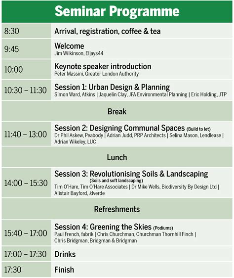 seminar programme pro landscaper magazine
