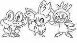 Pokemon Starters Coloring Gen Deviantart sketch template