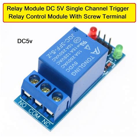 relay module dc  single channel trigger relay control module  screw terminal  arduino