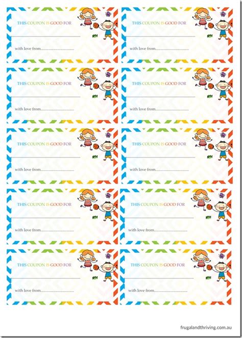 gift  lasts  summer holidays coupons  kids  printable