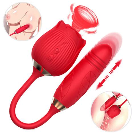 Telescopic Roses Vibrator Clitoral Vaginal Massager Sexual Toy For