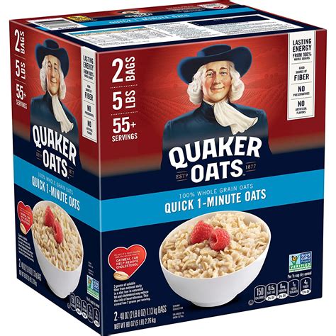 amazon lowest price quaker quick  minute oatmeal  gmo project verified  oz bags  box