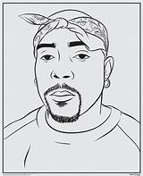 Rappers Dogg Nate Rap Hop Hip Colouring Drawing Tupac Tatting Biggie Smalls sketch template
