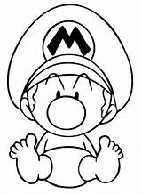 Coloring Mario Pages Online Baby Print Library Clipart sketch template