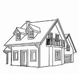 Town Coloring Houses House Common Netart Color sketch template