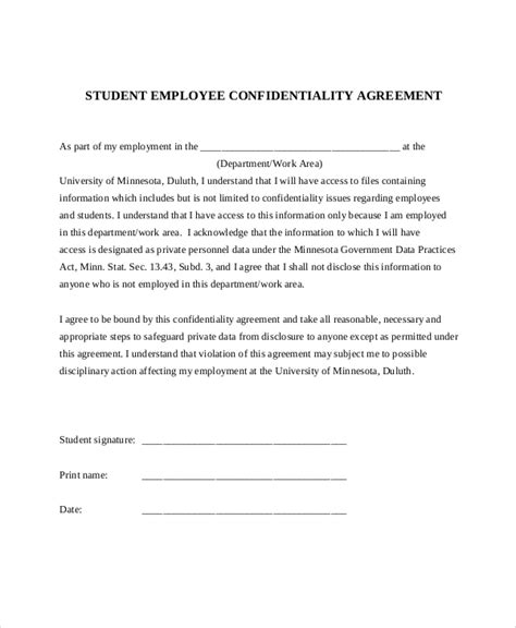 printable confidentiality agreement form printable templates