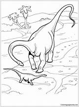Dinosaur Giant Color Diplodocus Pages Coloring sketch template