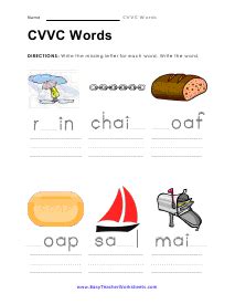 cvvc words worksheets phonics lessons writing skills words