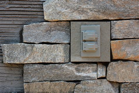 single electrical box real stone veneer  natural facing