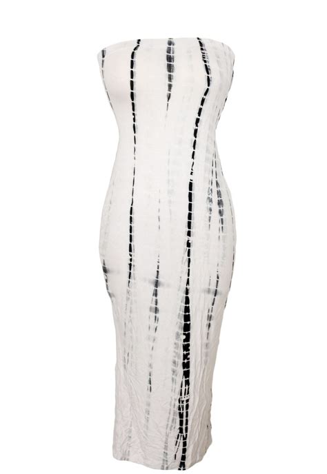 ladies elegant ivory black strapless tube dress online store for