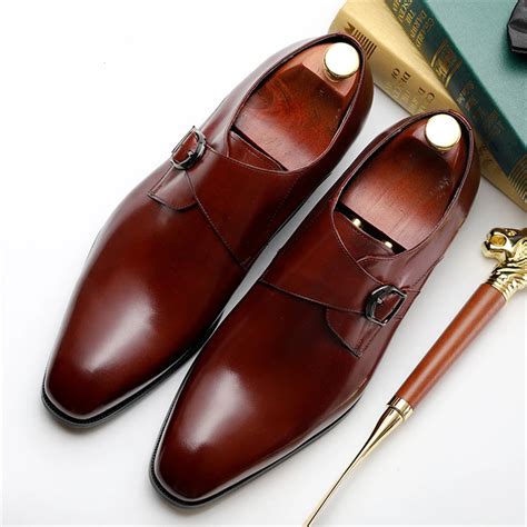 mens formal shoes leather oxford shoes  men dressing wedding mens brogues office shoes slip