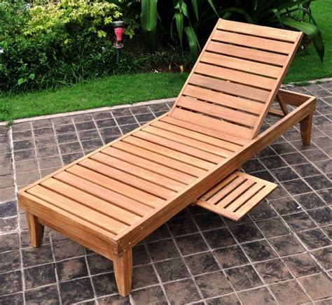 shop deluxe teak chaise lounge  tray  shipping