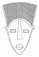 Mask African Template Tribal Drawing Para Africanas Africana Máscaras Colorir Printable Templates Máscara Arte Mascara Desenho Da Negra Coloring Congo sketch template