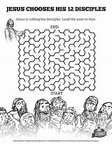Disciples Chooses Bible Maze Mazes Worksheets Sheets Twelve Disciple Ausmalbilder Lds Collegesportsmatchups sketch template