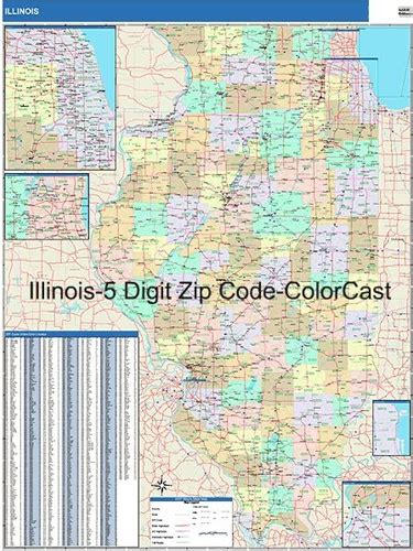 illinois zip code map  onlyglobescom