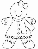 Gingerbread Coloring Man Pages Girl Printable Kids sketch template