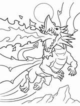 Dragon Coloring Fire Breathing Crayola Pages Color Print Sketch Dinosaurs sketch template