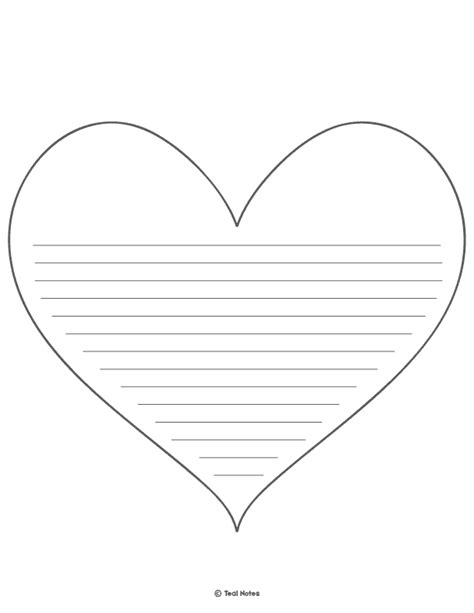 printable heart templates diy  ideas heart writing template